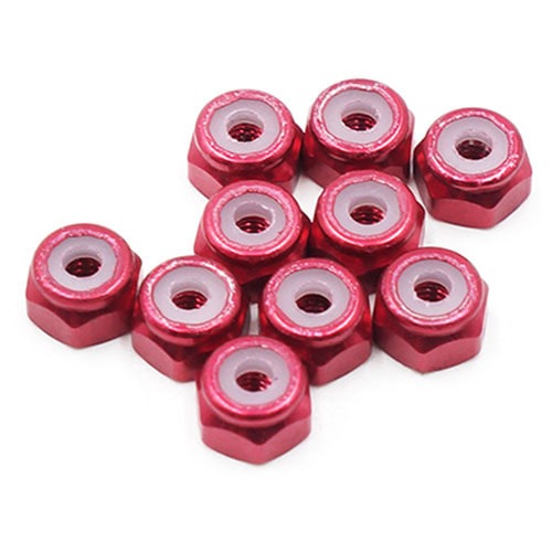 YA-0565RD 10개 2mm Aluminium Lock Nut (Red)
