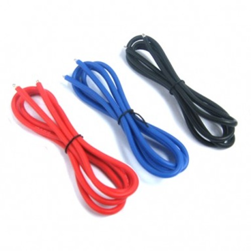 WPT-0033YEAH RACING 18AWG SILVER SILICONE WIRE SET (BK/BU/RD)