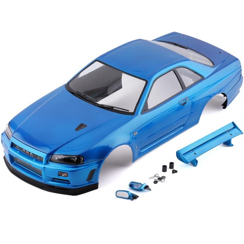 [#KB48716] 1/10 Nissan Skyline (BNR34) Body Finished w/Light Bucket (Metallic-Blue｜휠베이스 257mm / 폭 195mm｜킬러바디 완제품)