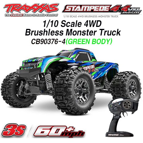 CB90376-4G 1/10 Scale 4WD Brushless Monster Truck (GREEN BODY) RTR