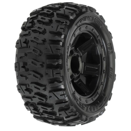 PRO119411 1/16 Trencher M2 Fr/Rr 2.2&quot; Tires Mounted 12mm Blk Desperado (2) (#1194-11)