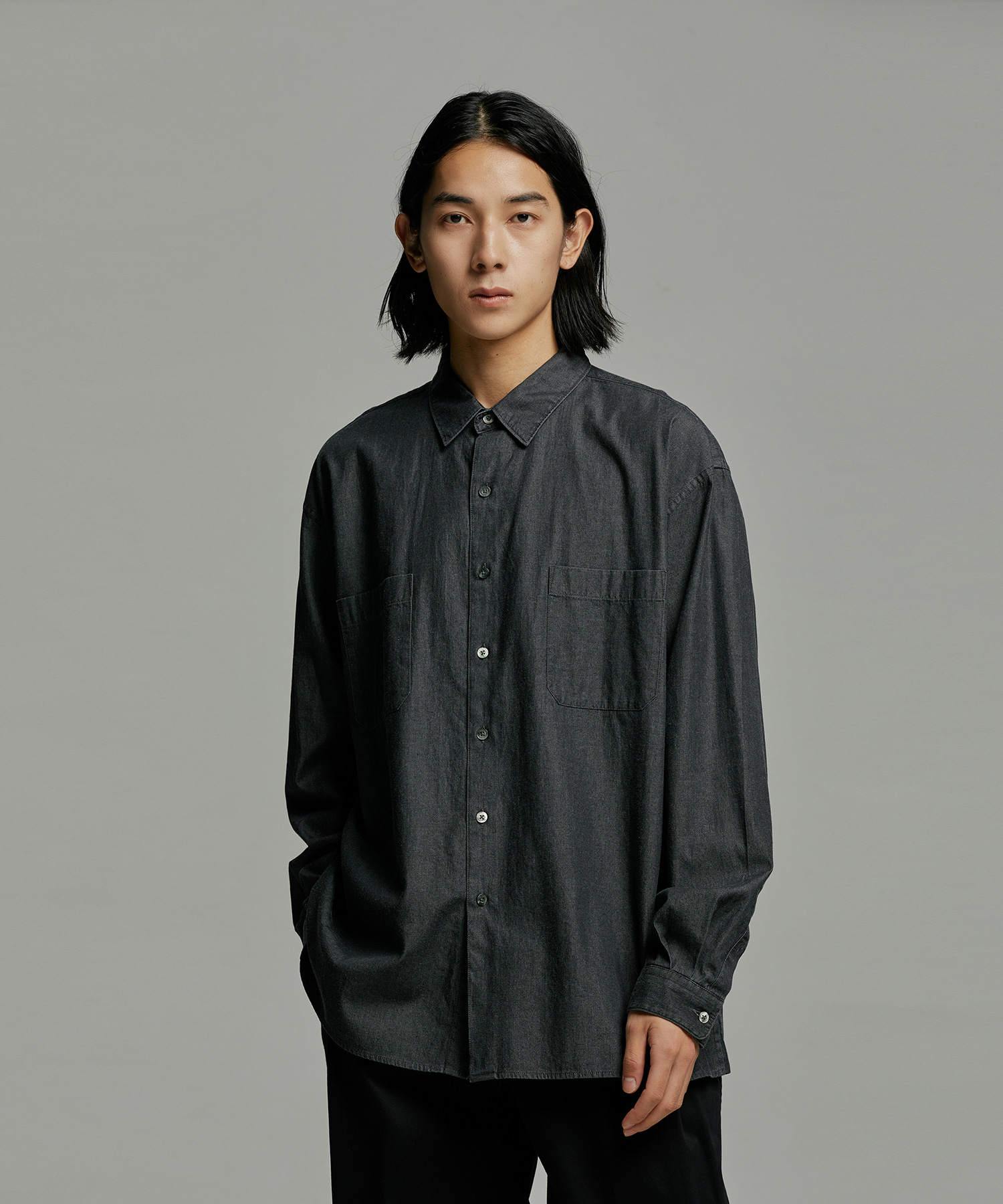 Comfy Oversized Shirt (Black Denim)