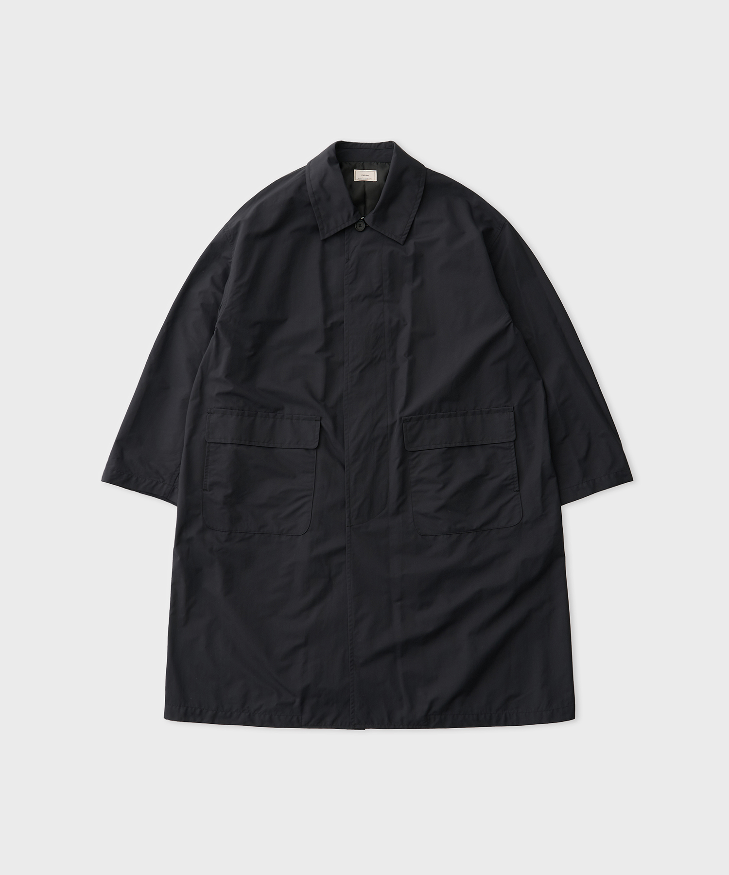 Nylon Stain Collar Coat (Black)