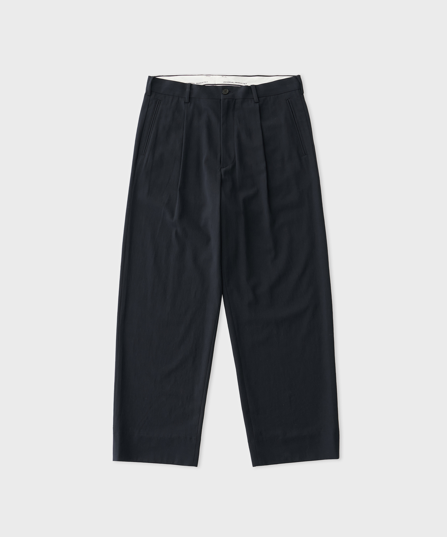 High Twist Cotton 1Tuck Slacks (Navy)