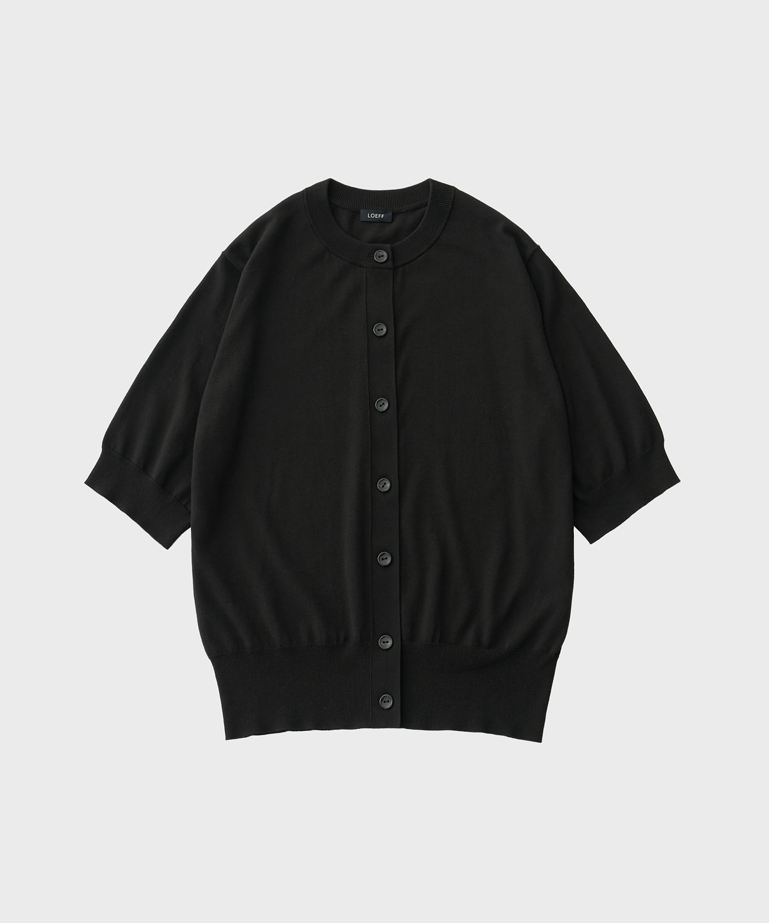 Organic Cotton High Gauge Cardigan (Black)