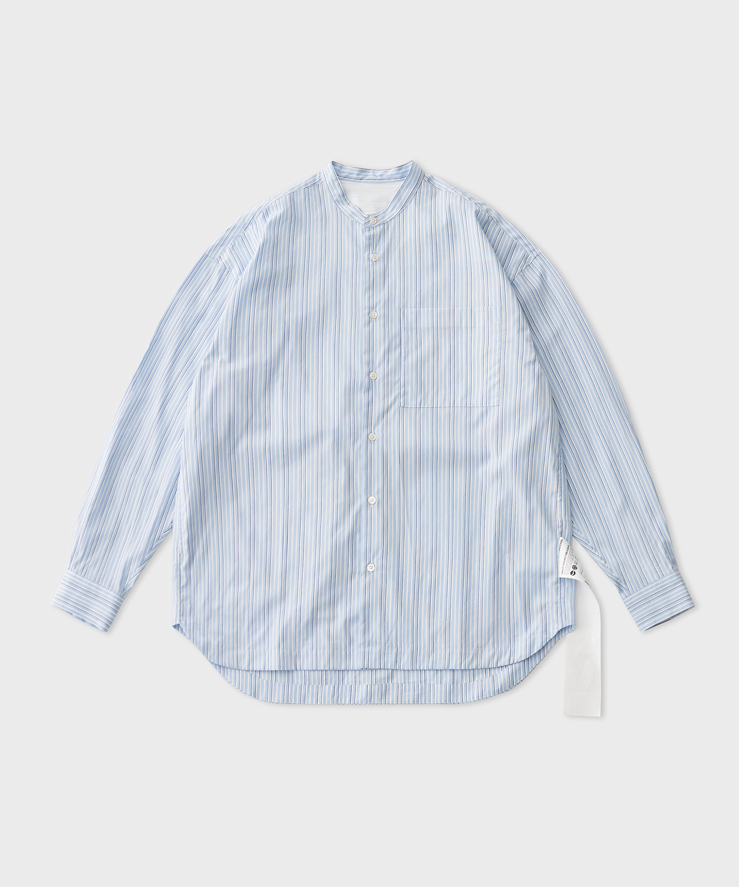 Uma Band Collar Shirt (Baby Blue Stripe)