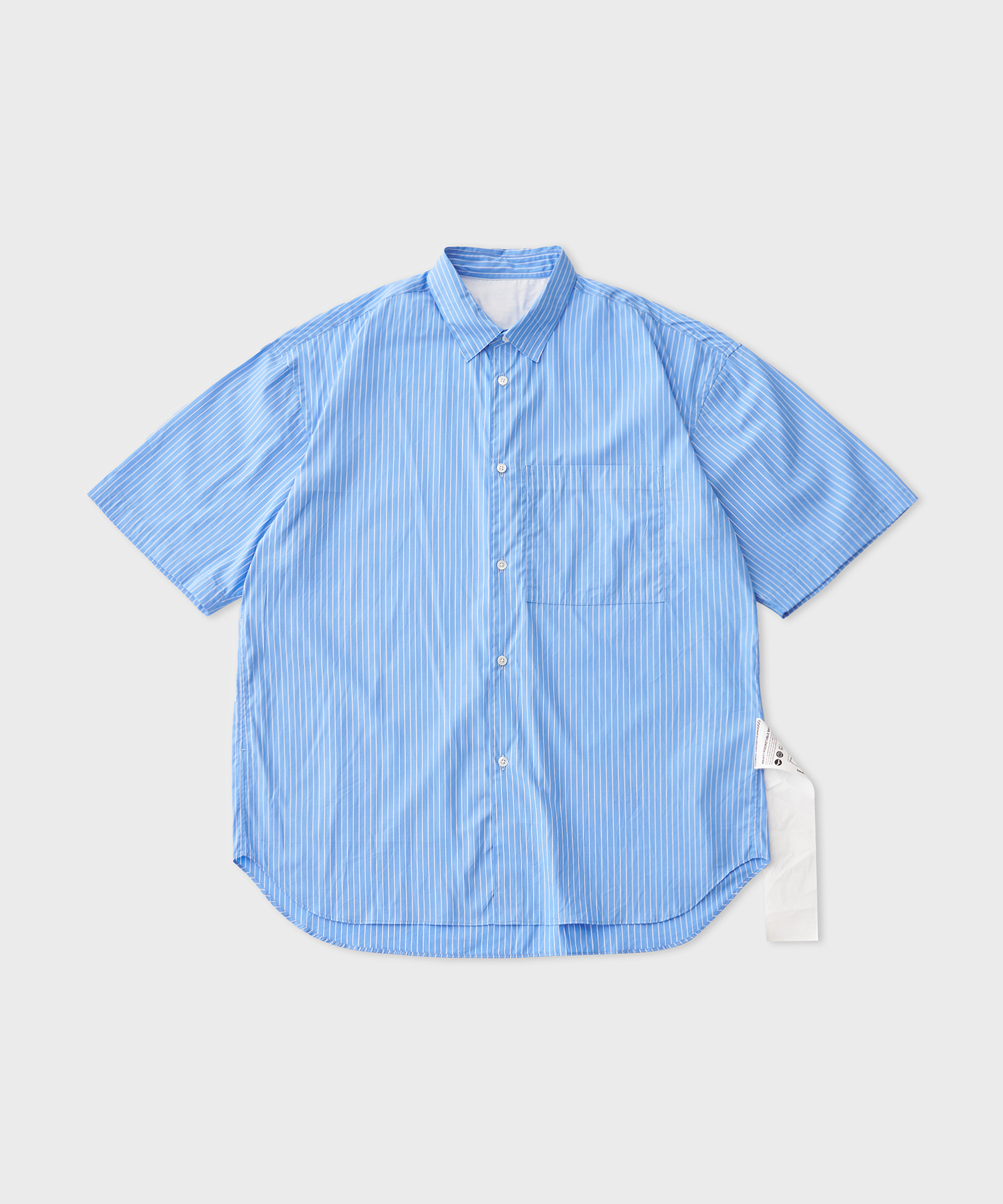 John.F Regular Collar S/S Shirt (Sky Blue Stripe)