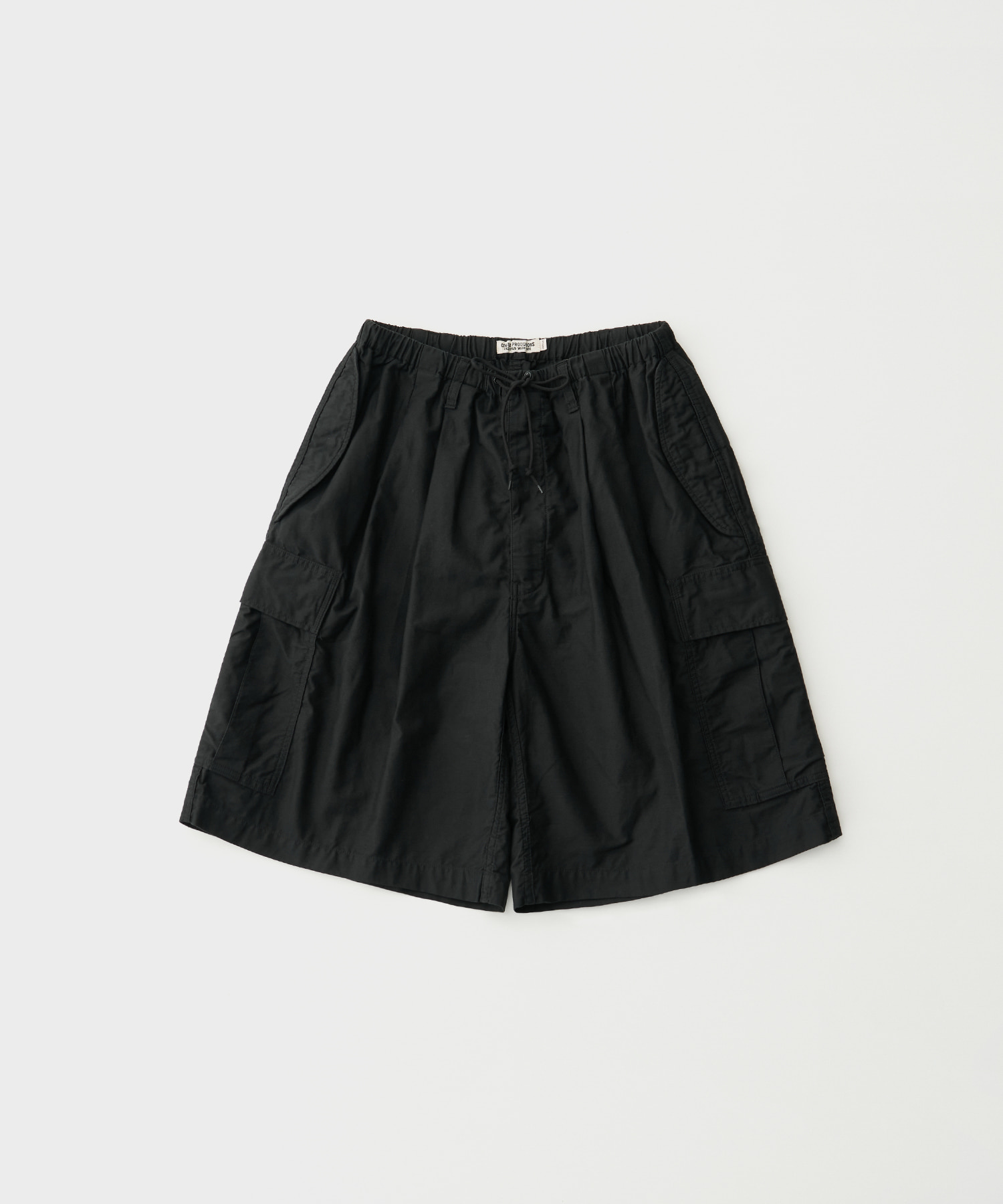 Back Satin Error Fit Cargo Easy Shorts (Black)