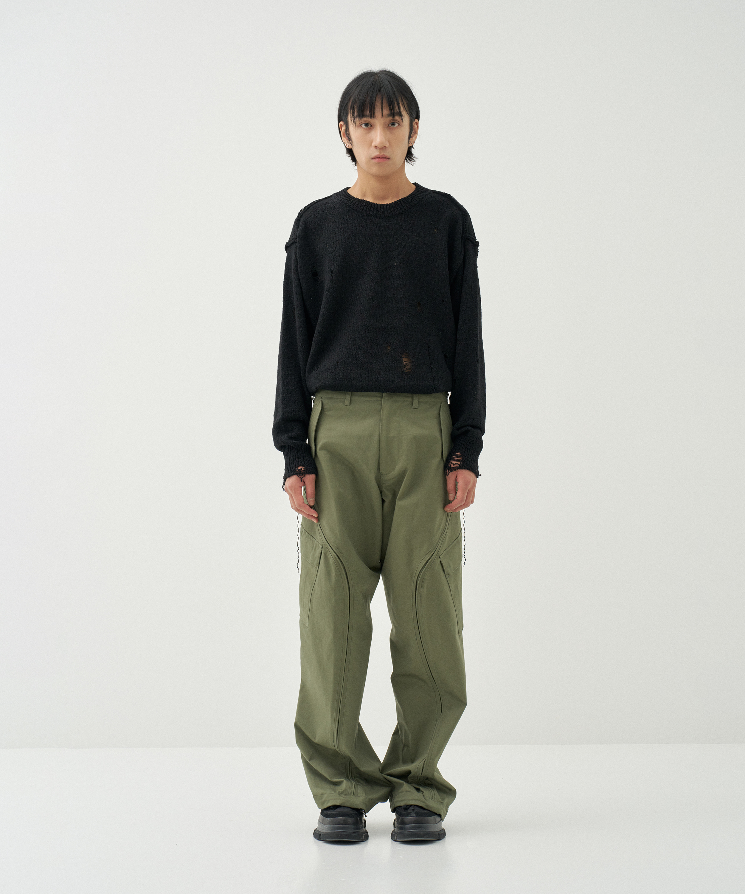 3D Twisted Cargo Pants (Olive)