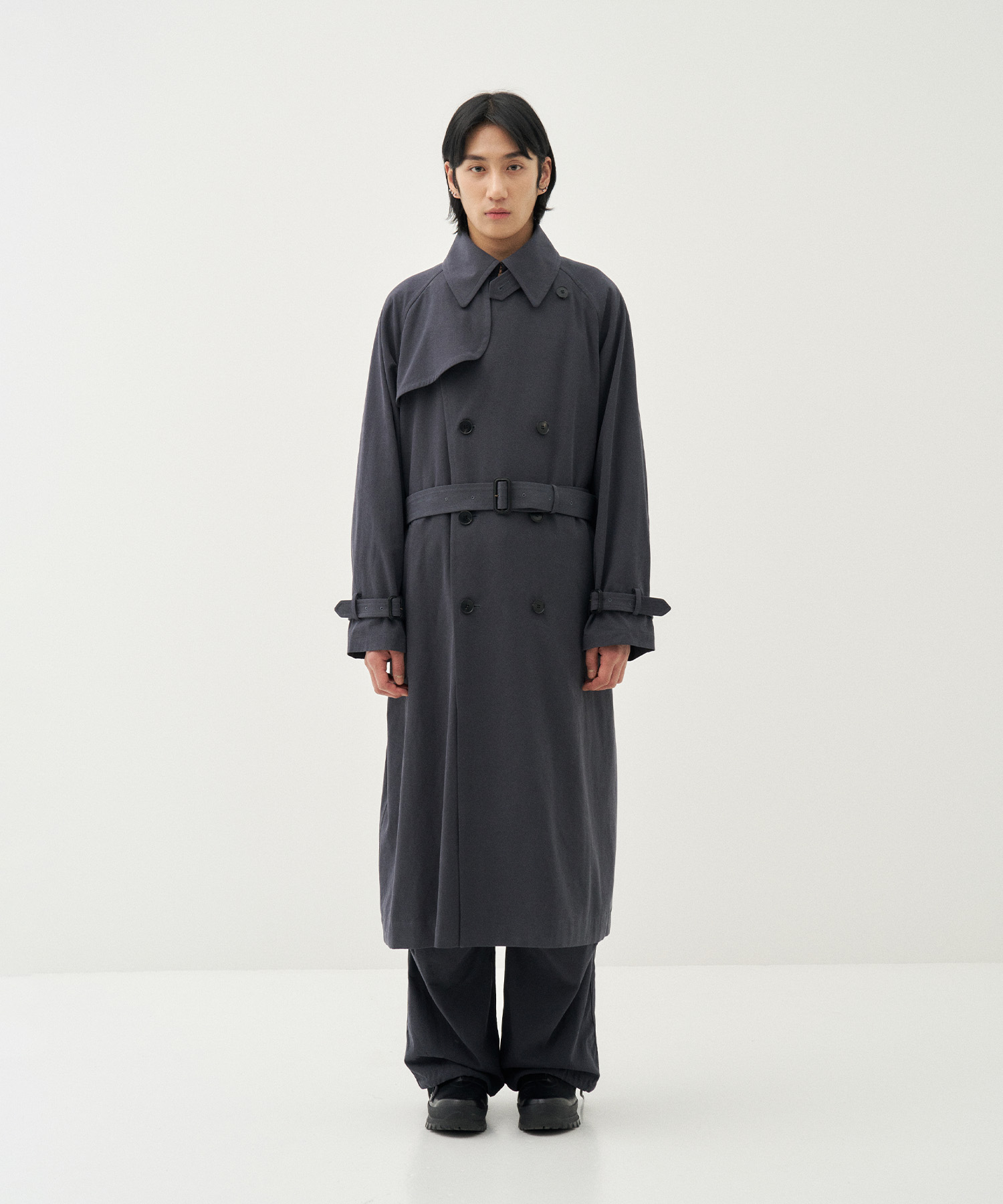 Cotton Voile Gabardine Nidom Coat (Grey)