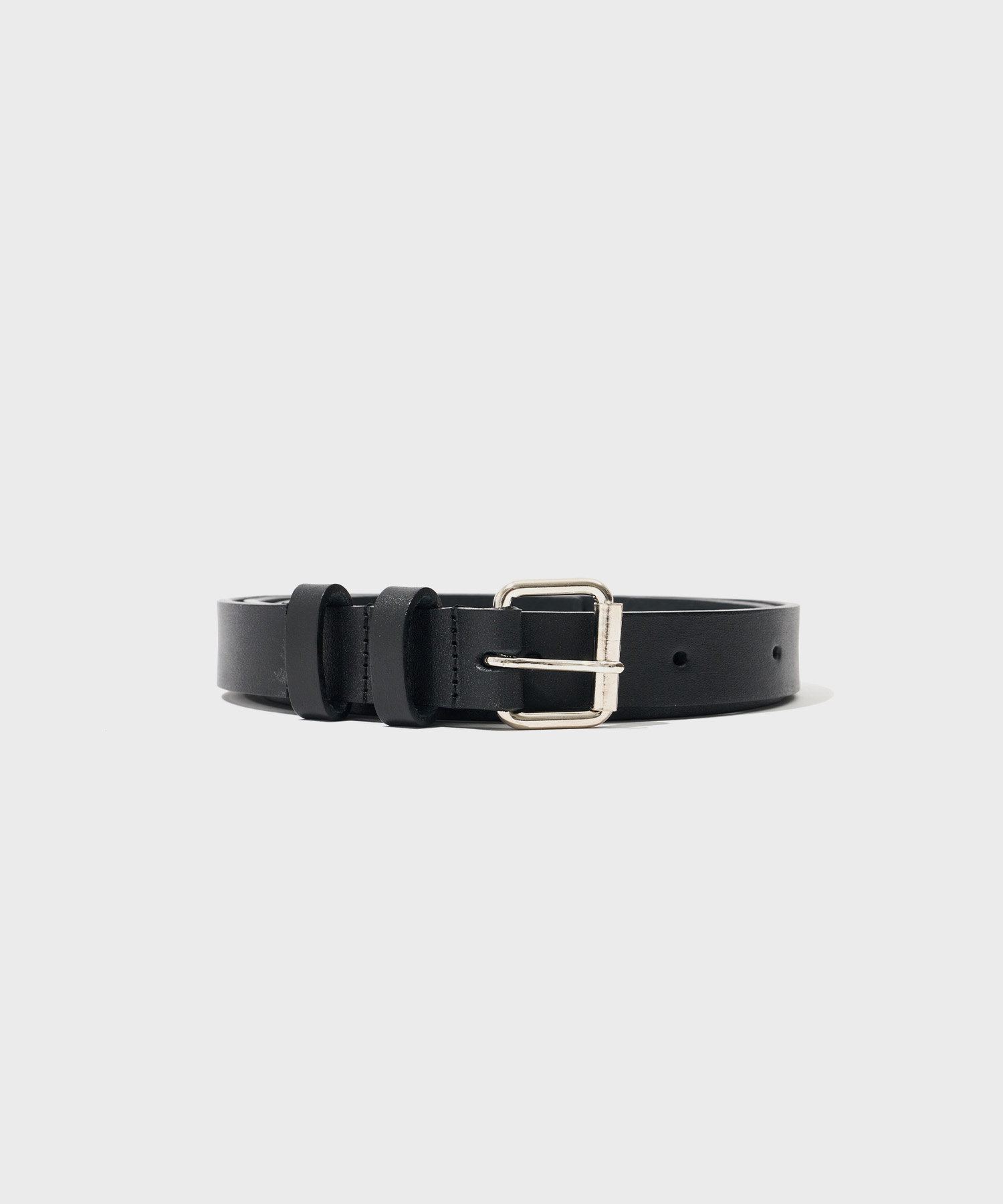 Leather Belt SKI 20 (Black/Silver)