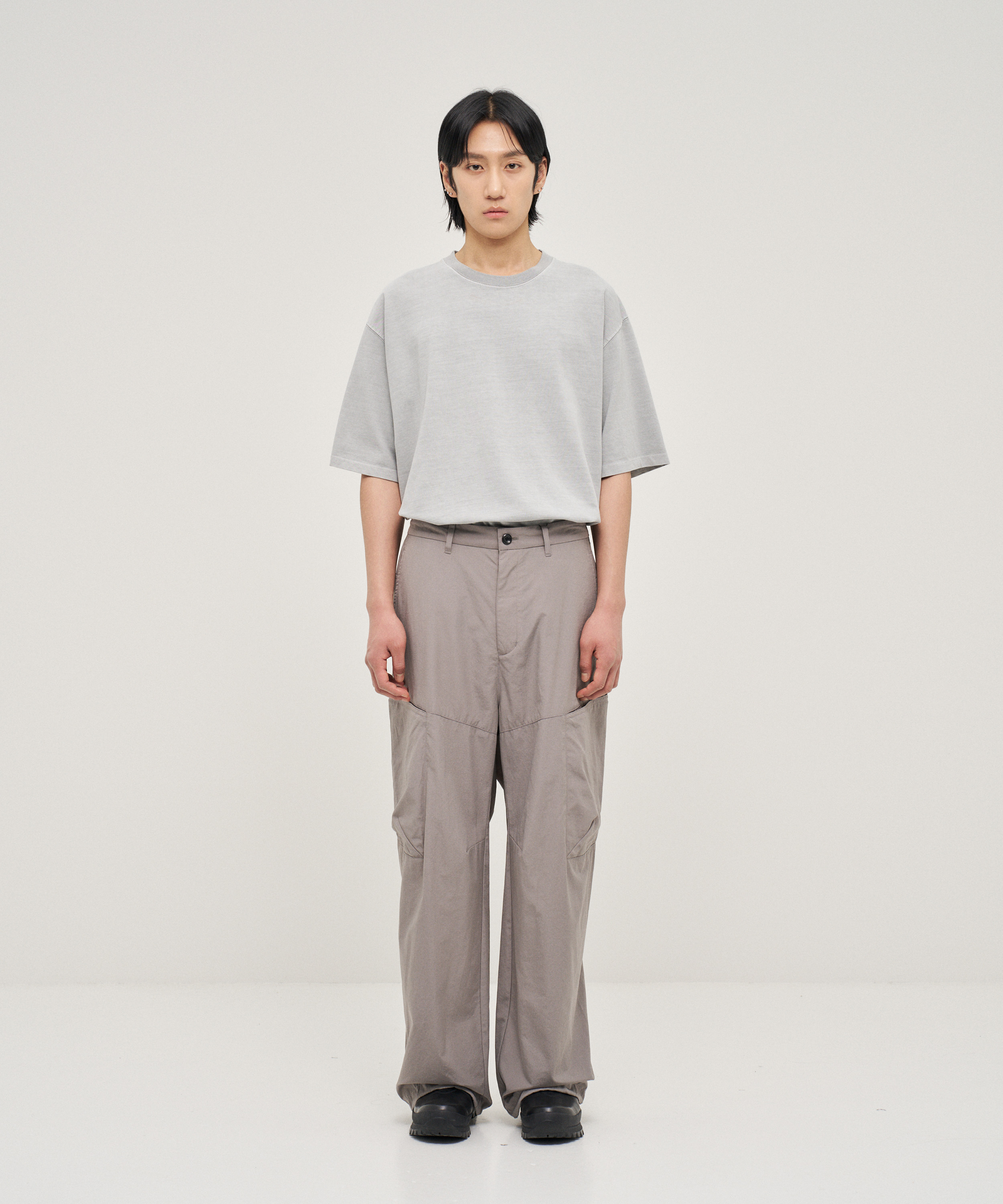 CO/NY Weather Cloth Wide Cargo Trousers (Khaki Grey)