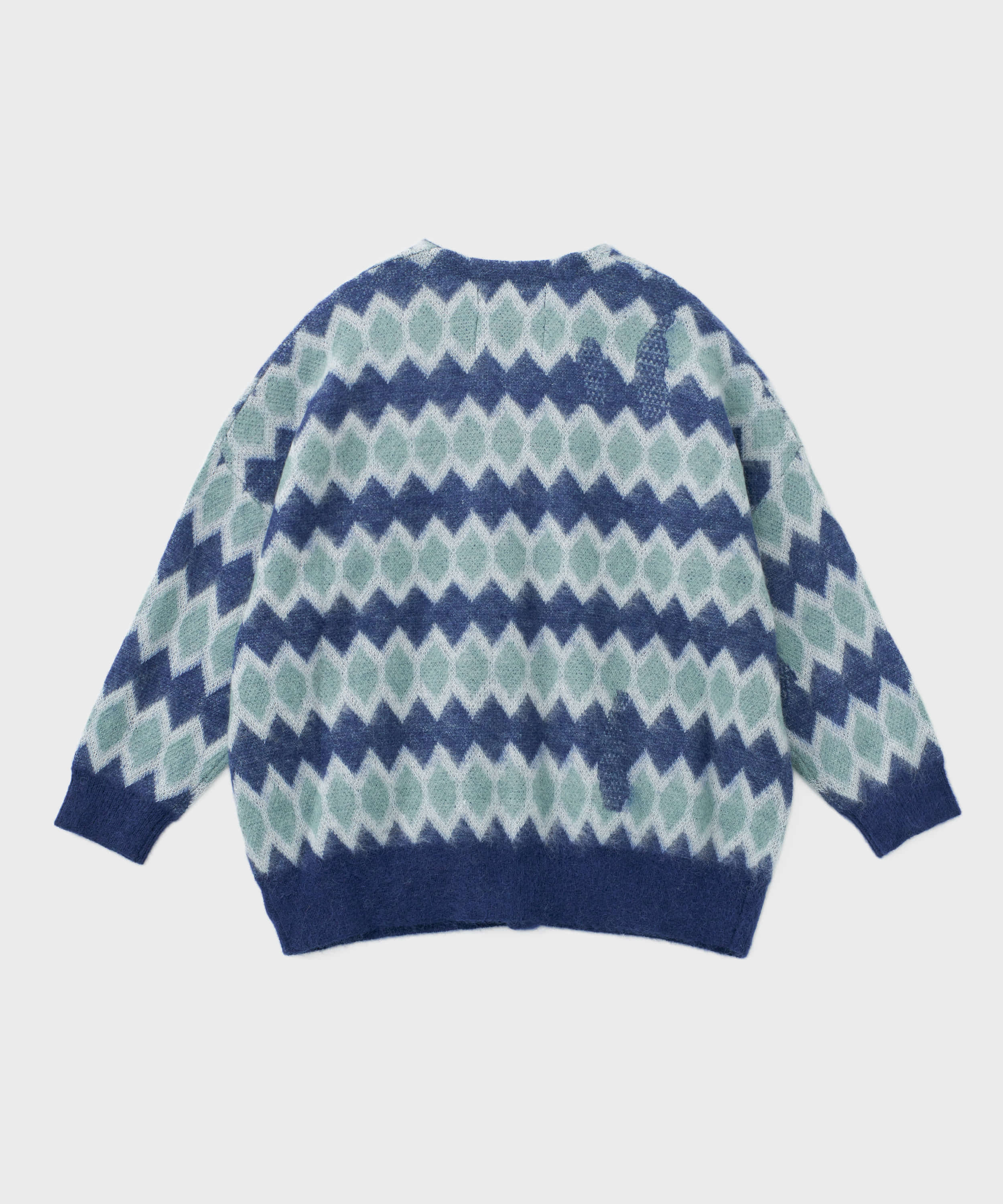 Mohair Border Cardigan (Blue / Navy)