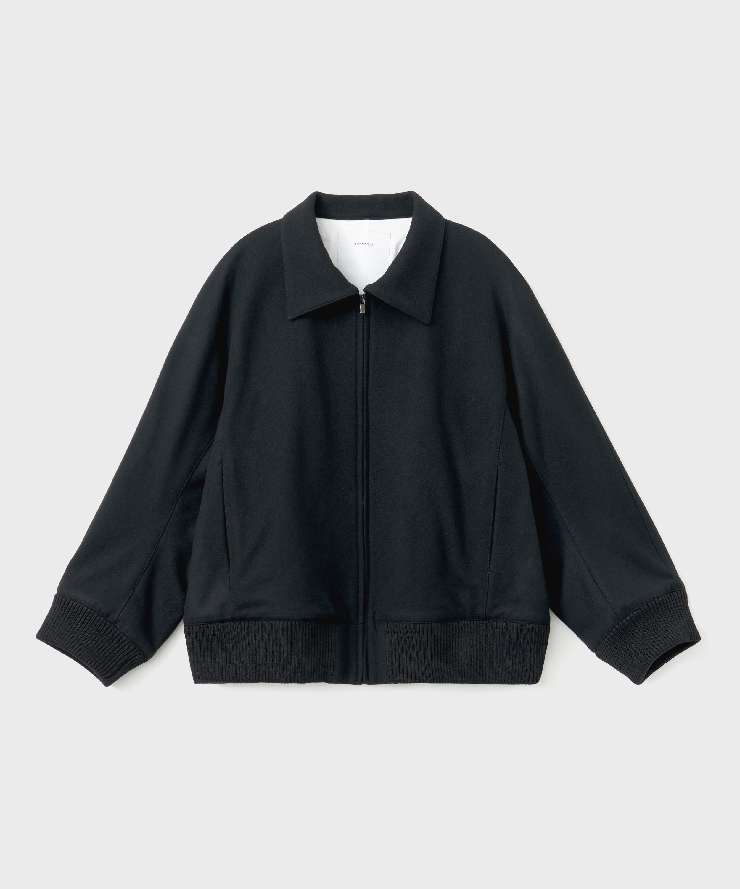 Dolman Sleeve Zip Blouson (Black)