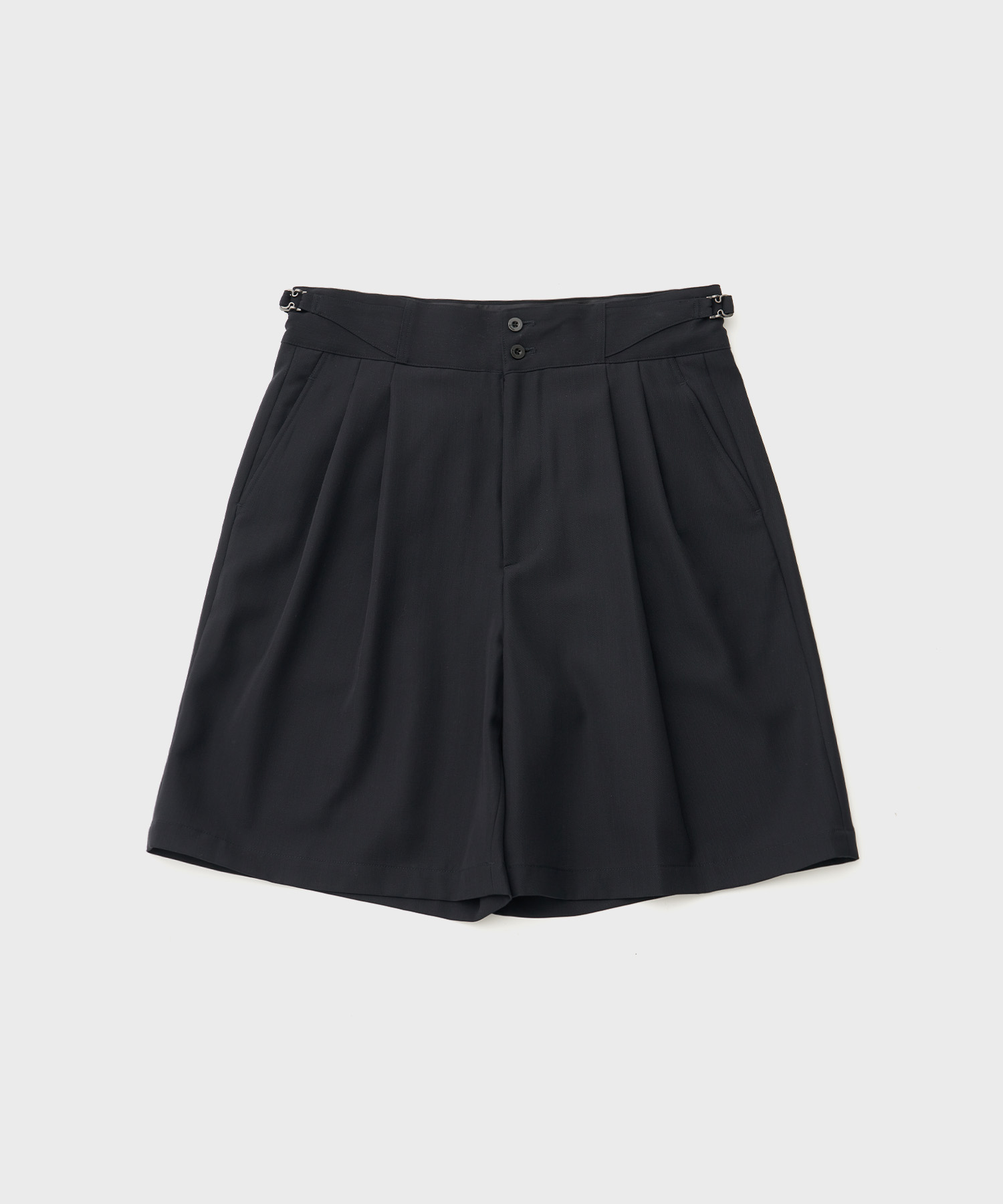 Two Tucks Wide Shorts (Dark Navy)