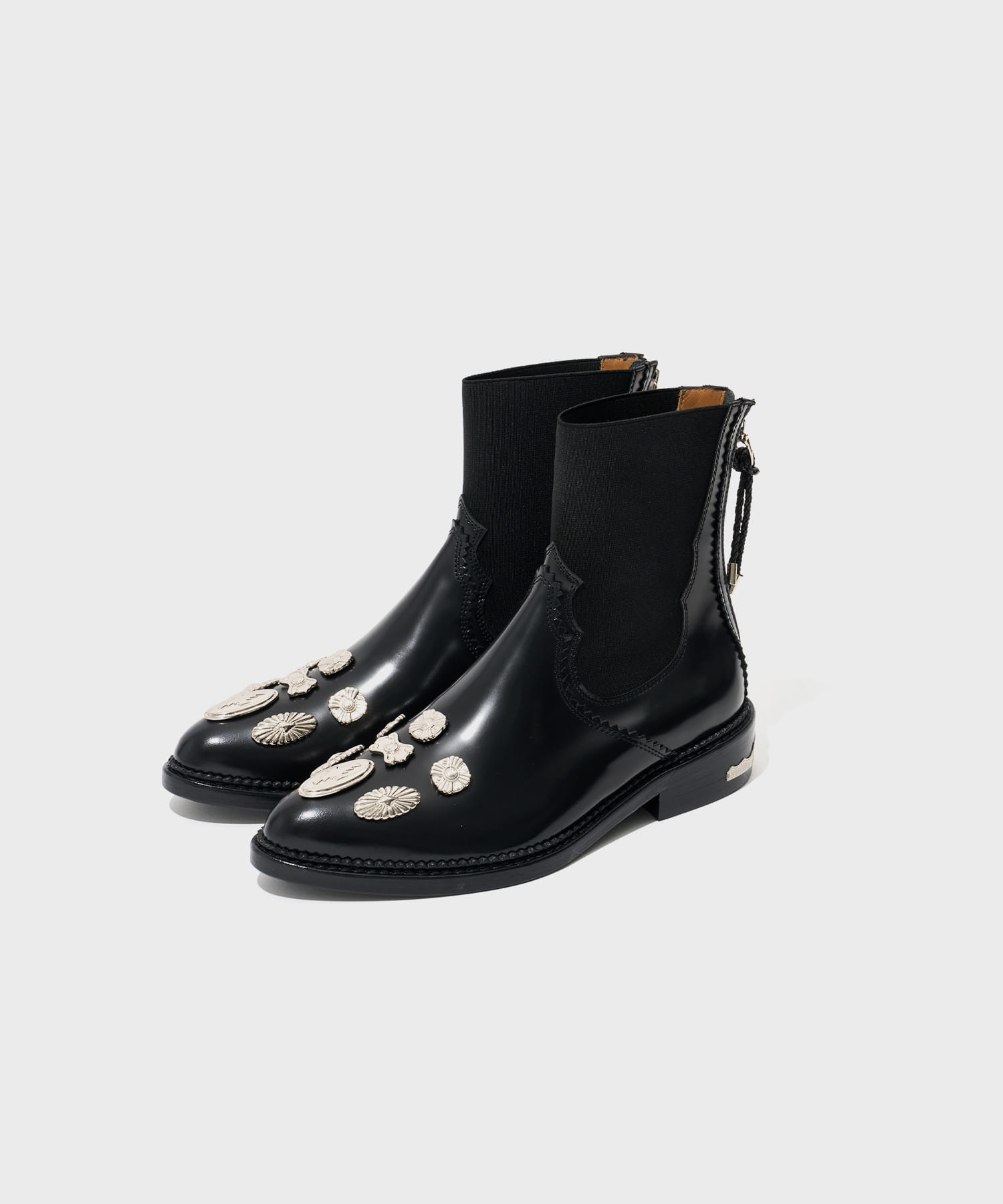 (w) Side Gore Boots (Black Polido)