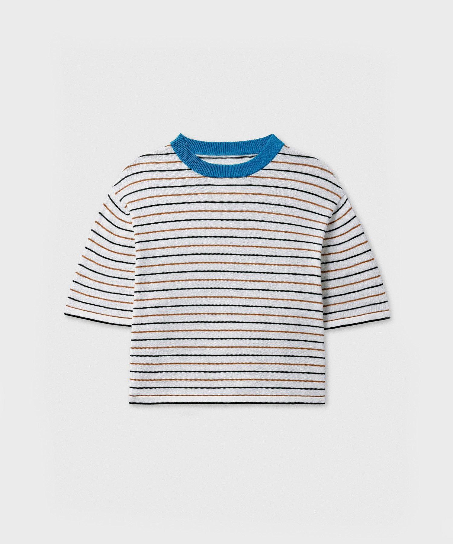 Cotton Striped T-Shirt (Ceruleo)