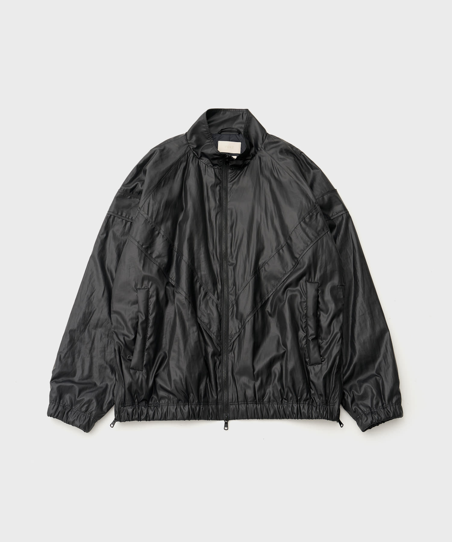 Leather Like Polyester Padded Blouson (Black)