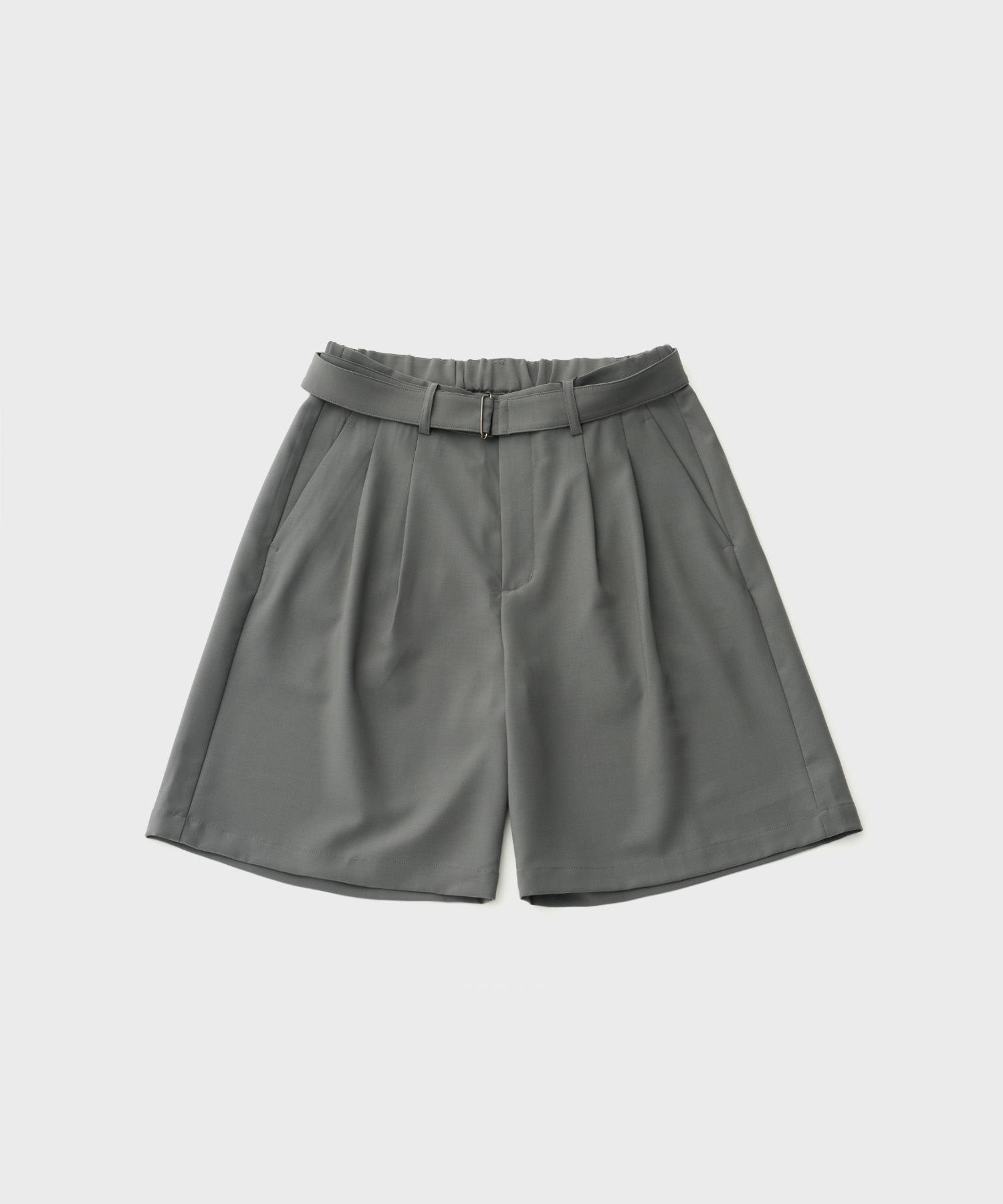 PE Compact Twill Belted Shorts (Grey)
