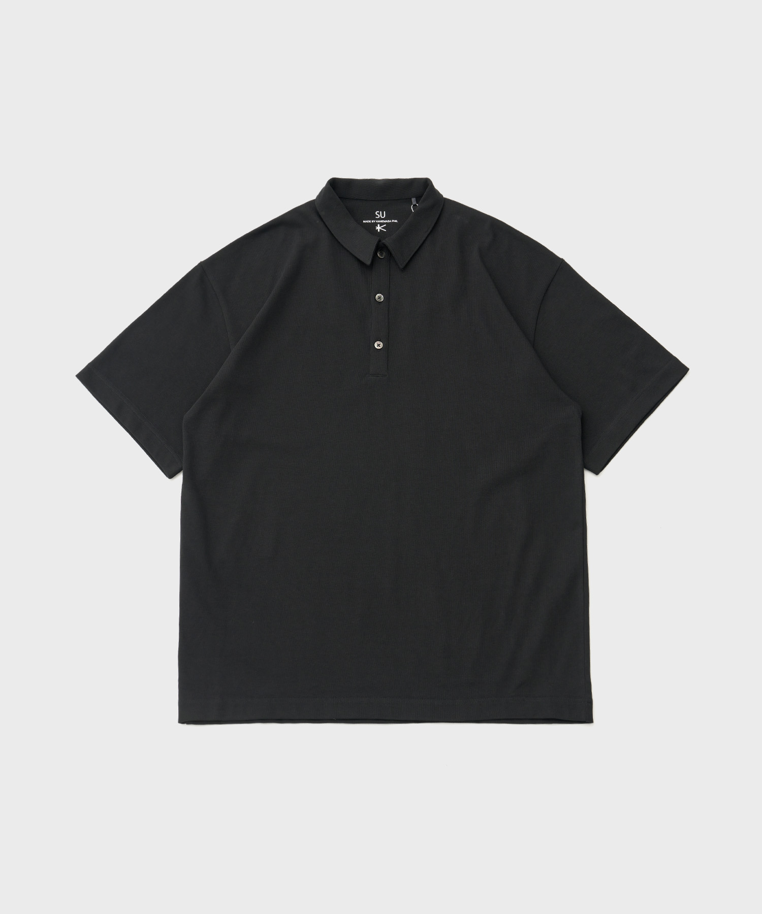 Recycled Suvin High-Twist Yarn Poloshirt (Black)