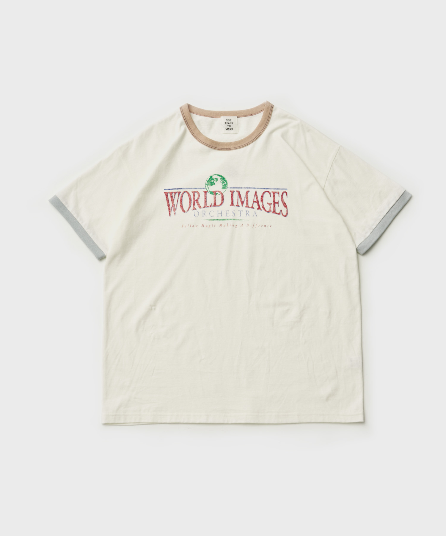 Ringer T Shirts WORLD IMAGE (Off White)