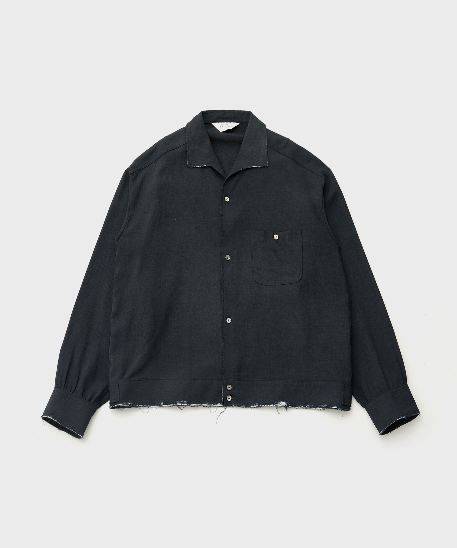 Melange Short Crash Shirt Jacket (Navy)
