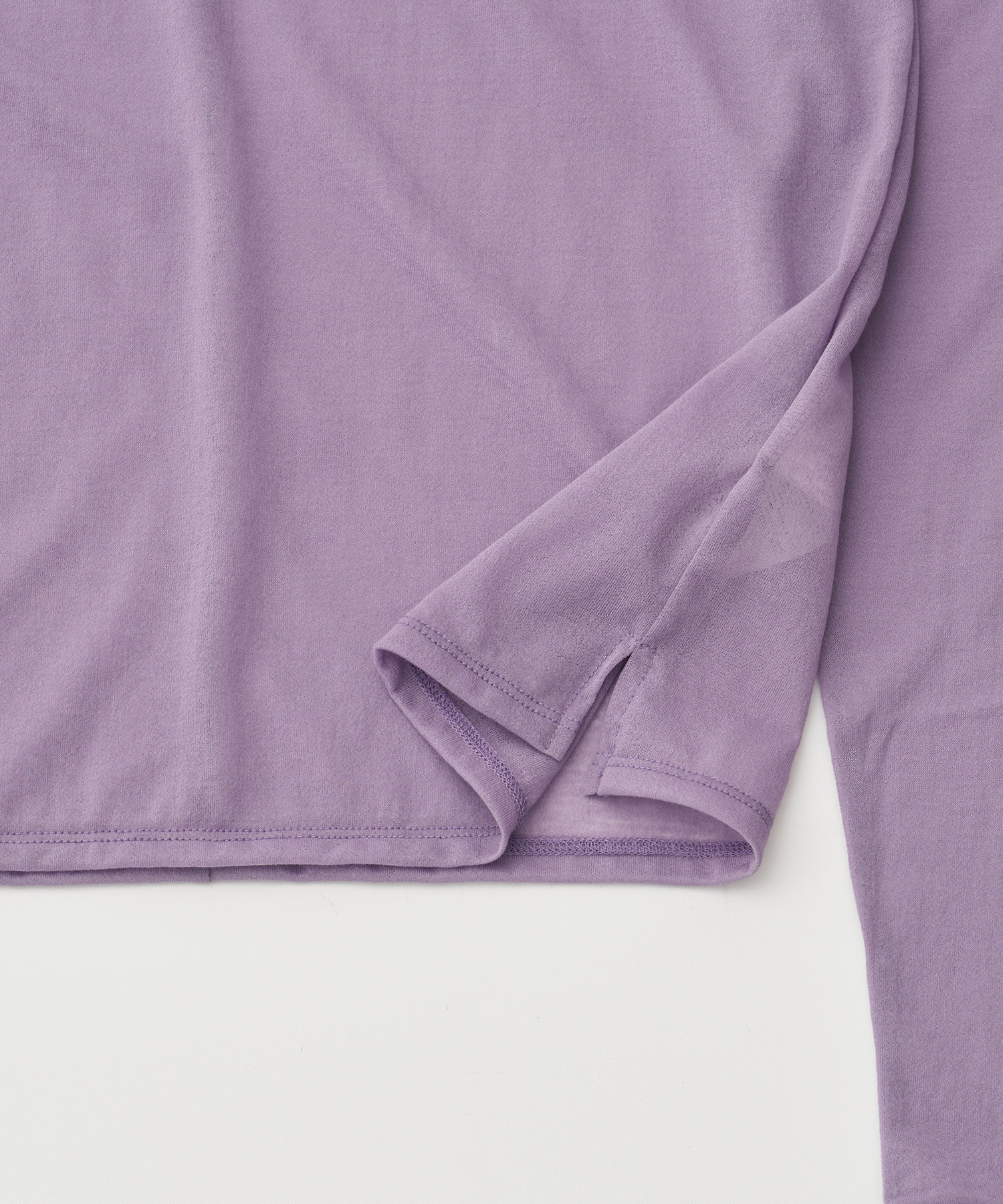 Sheer Wide Neck Pullover (Purple)