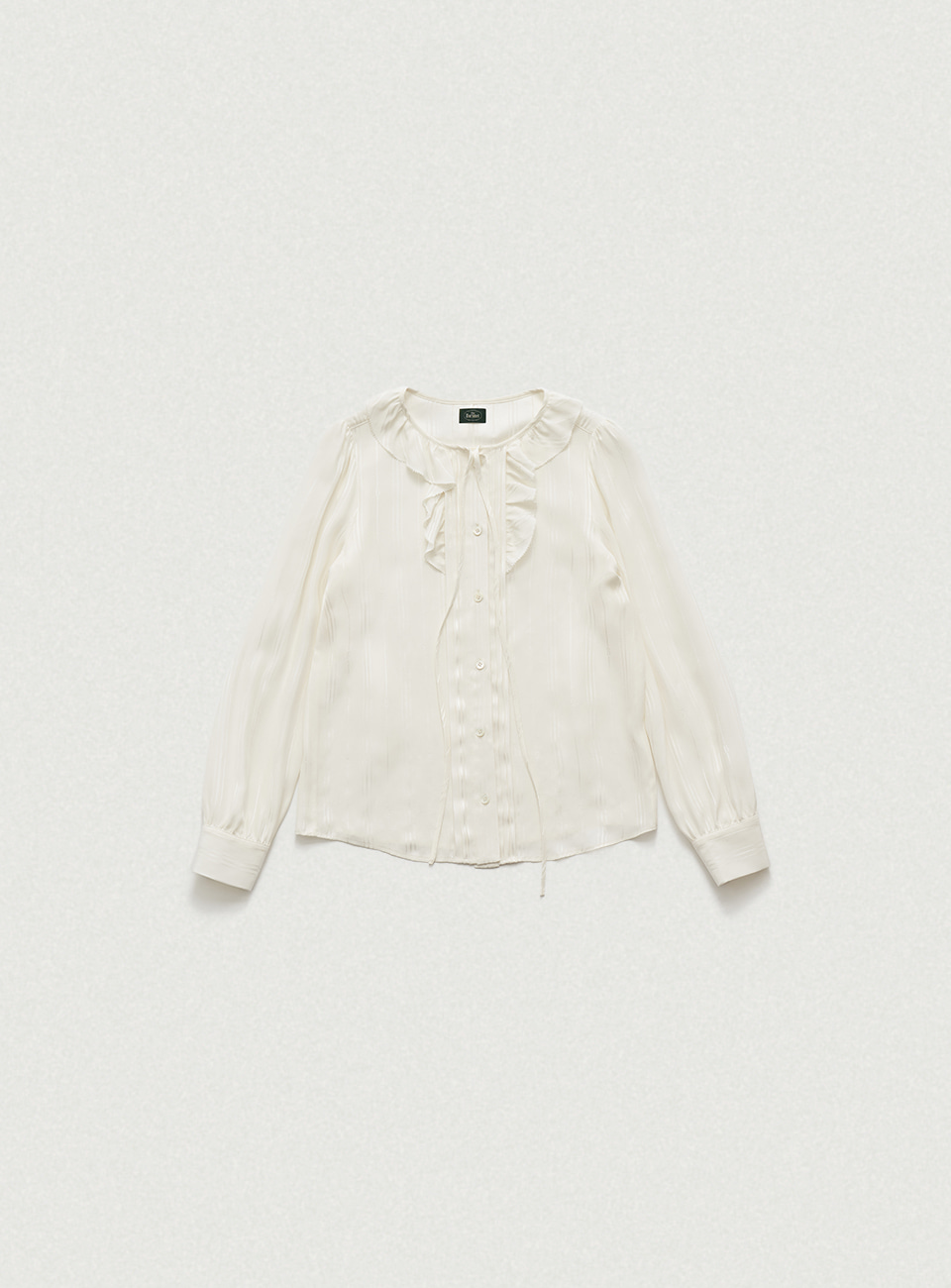 Ivory B Logo Jacquard Silk Blouse