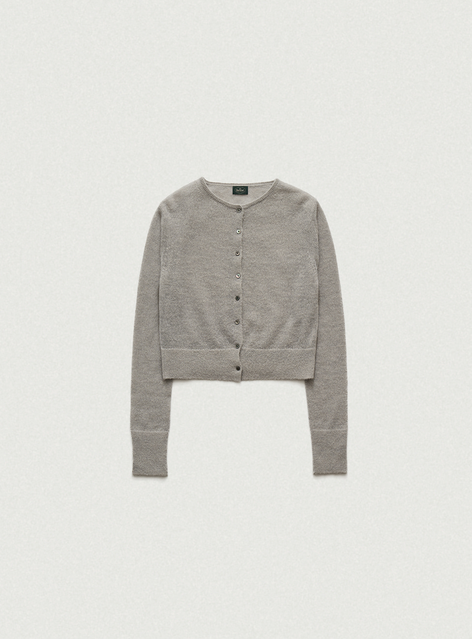 Grey Cropped Alpaca Knit Cardigan [4월 초 순차 배송]