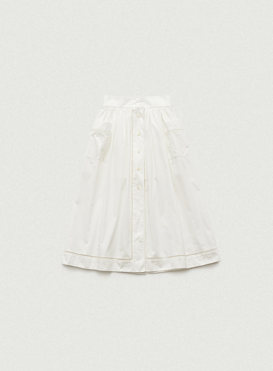 White Rideau Button-Up Skirt [4월 중순 순차 배송]