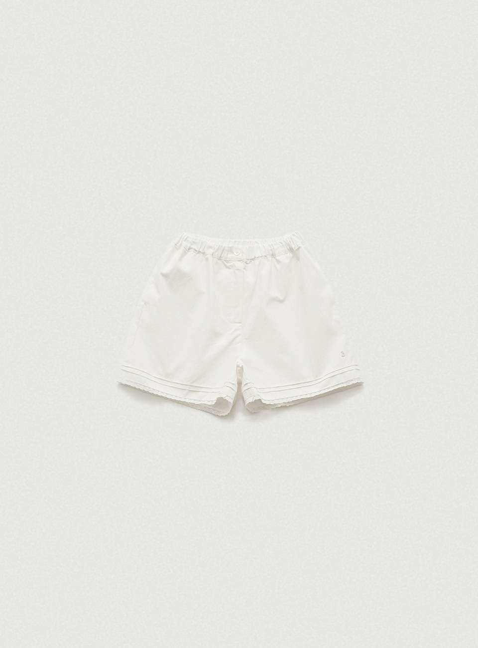 White Lace Cotton Shorts [4월 말 순차 배송]