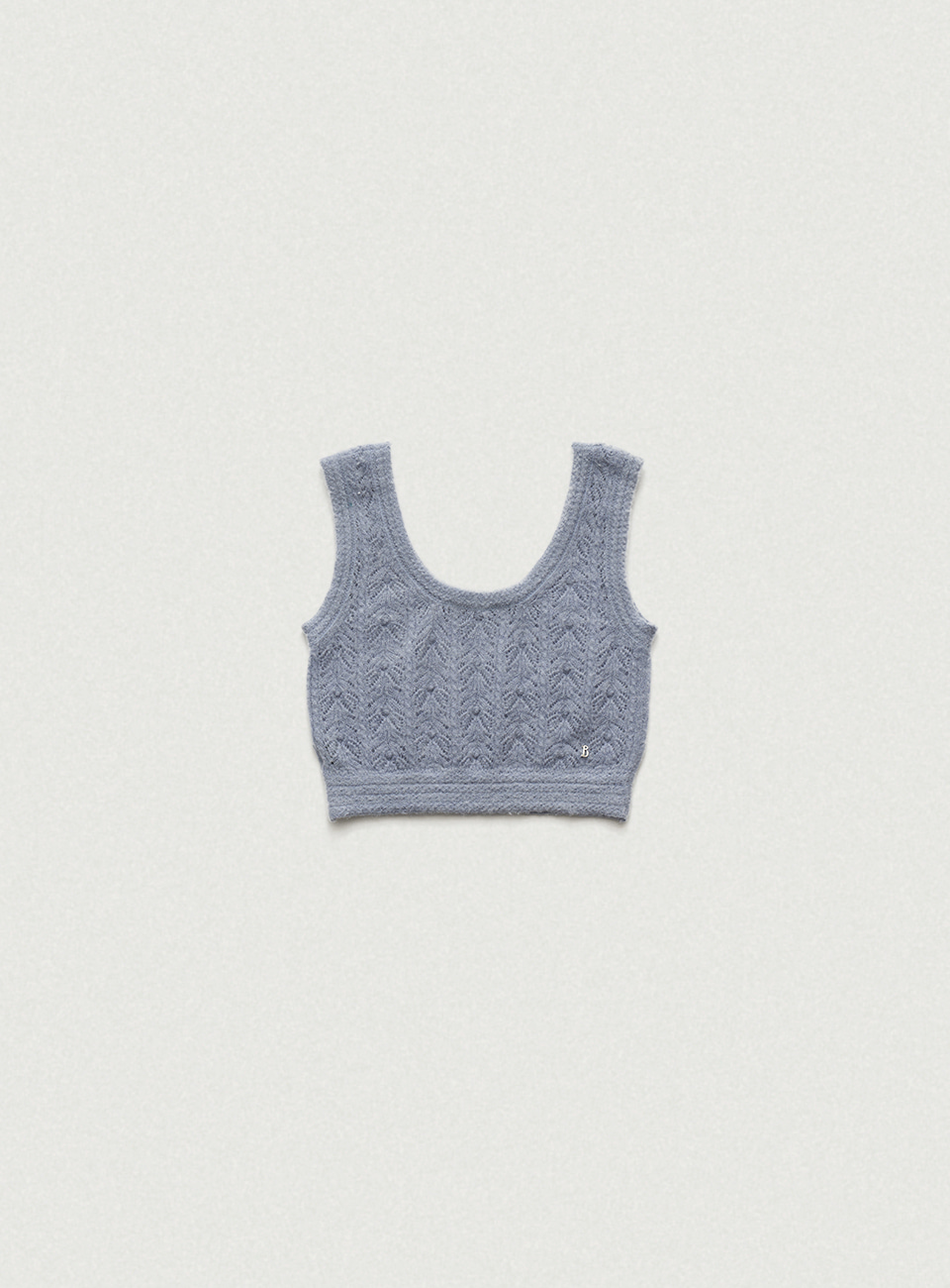Baby Blue Coverts Knit Sleeveless Top