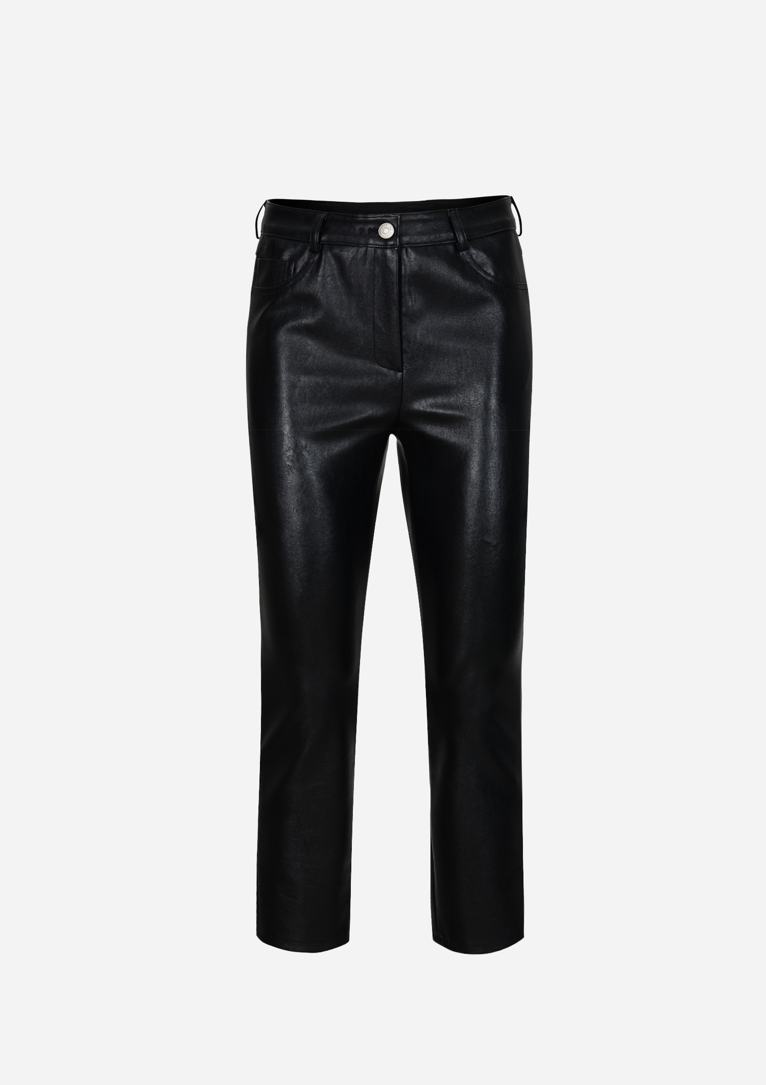 LA straight cropped leather pants