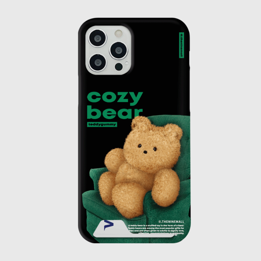 black cozy bear [카드수납 폰케이스]