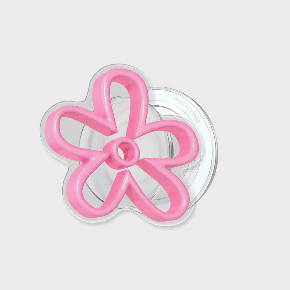 [맥세이프 아크릴스마트톡] pink line flower