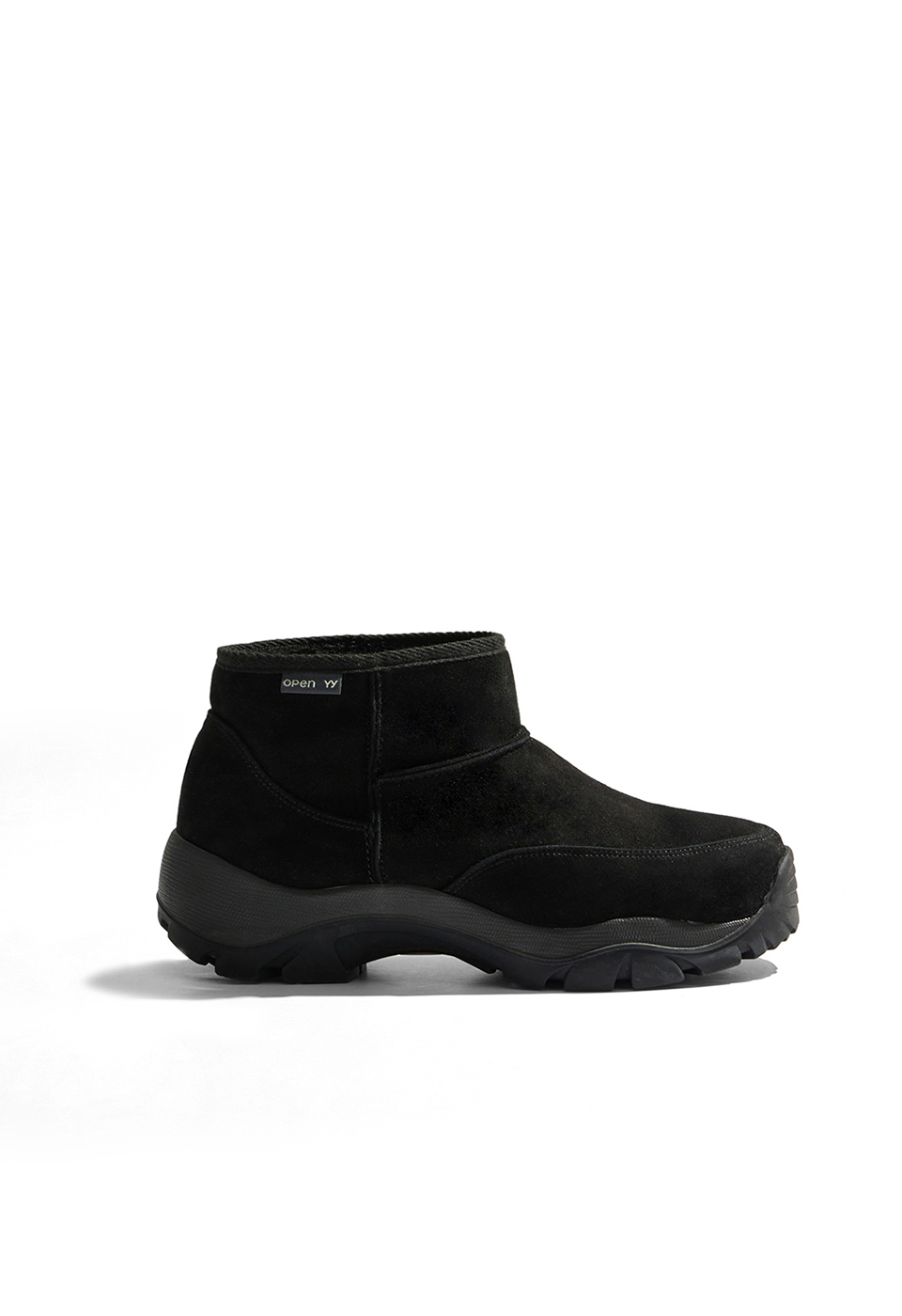 SUEDE MOUNTAIN ANKLE BOOTS, BLACK