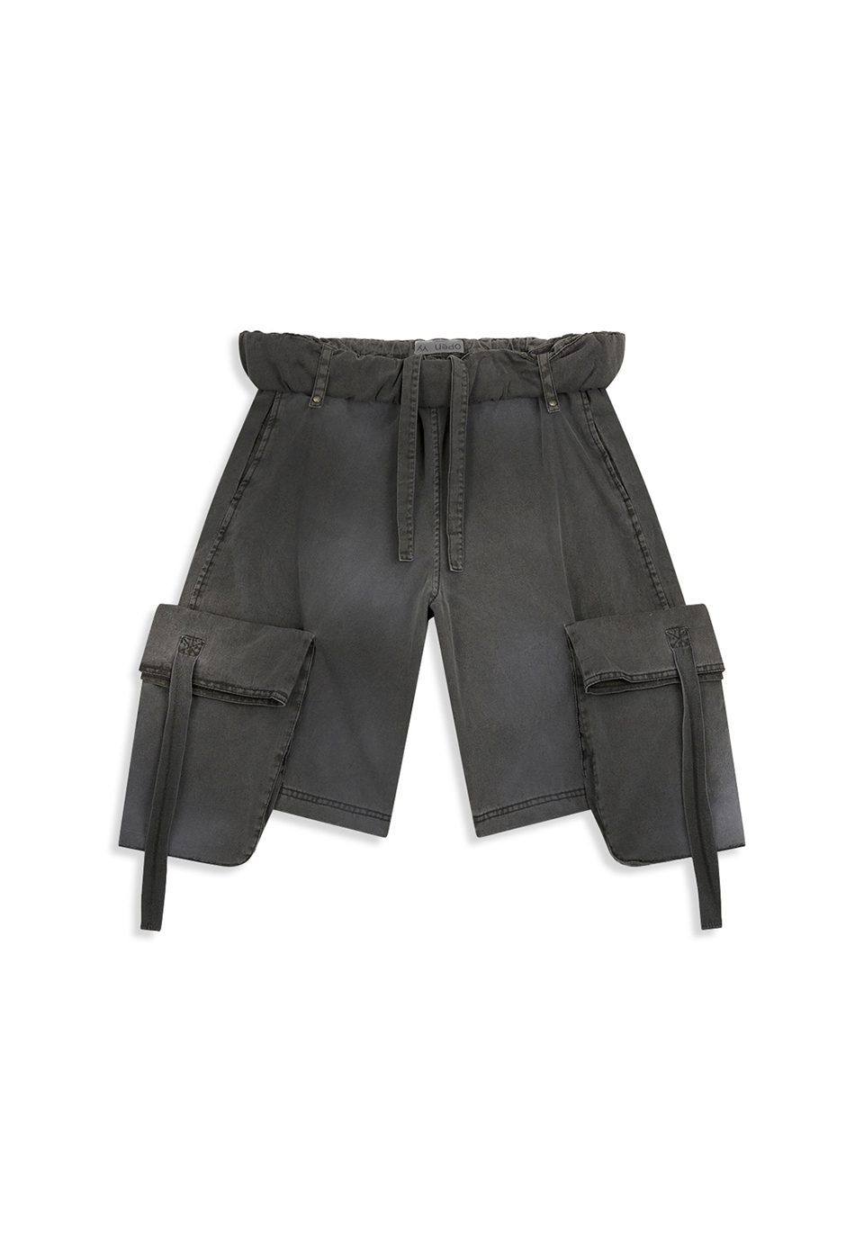 ROLLED WAIST CARGO SHORTS, CHARCOAL