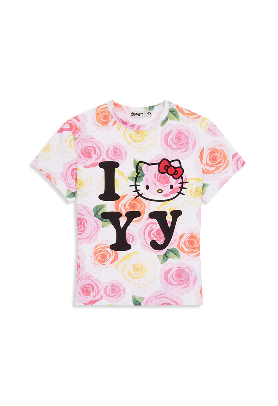 [6/18 DELIVERY] HELLO KITTY X YY BABY TEE, PINK