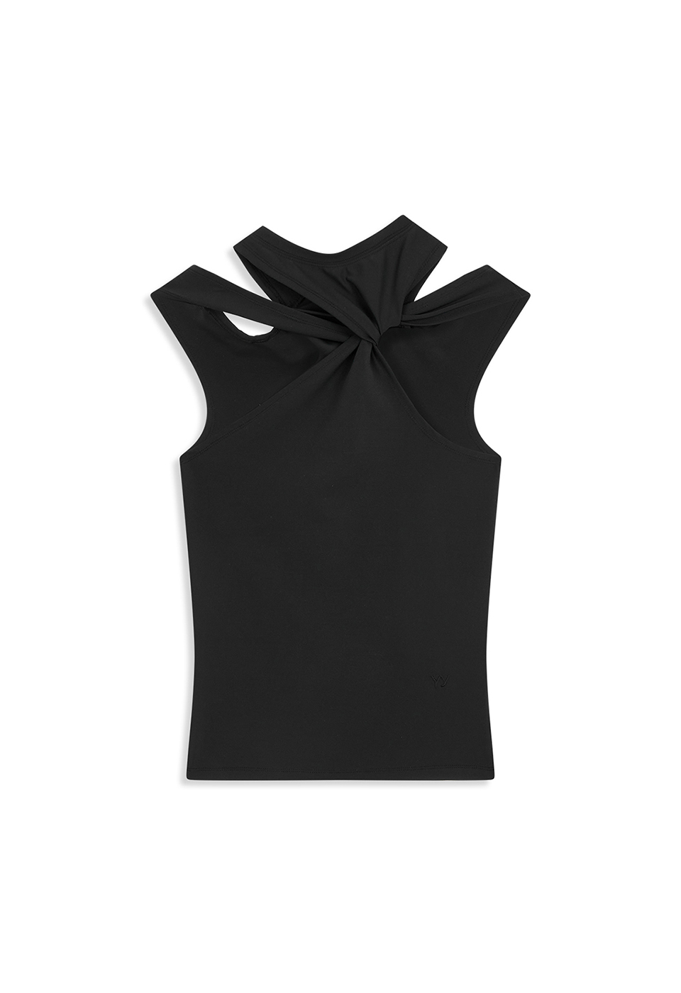 TWISTED CUT-OUT TOP, BLACK