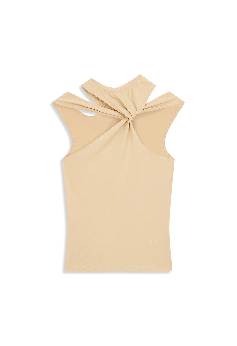TWISTED CUT-OUT TOP, BEIGE
