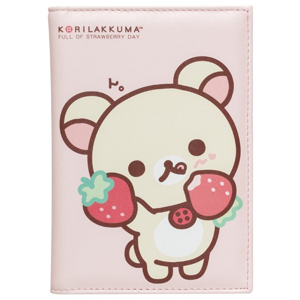 리락쿠마 진찰 카드 수첩 파우치 : 코리락쿠마의 딸기딸기한 하루샐러드마켓