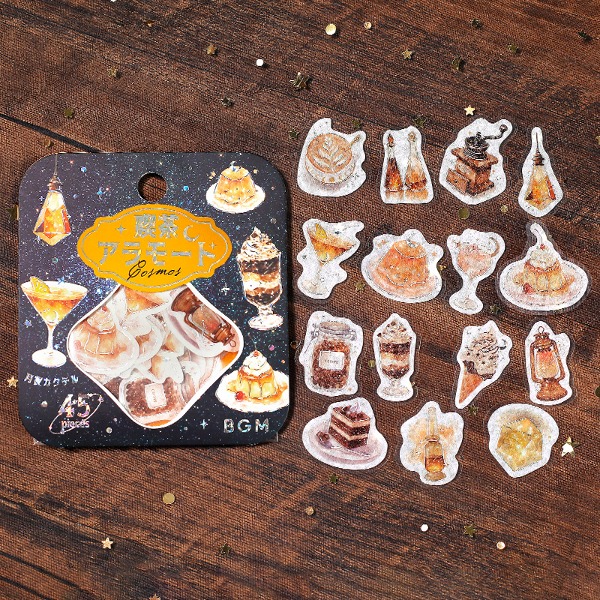 BGM 카페 아라모드 금박 조각 스티커 : 우주・석양의 별빛샐러드마켓