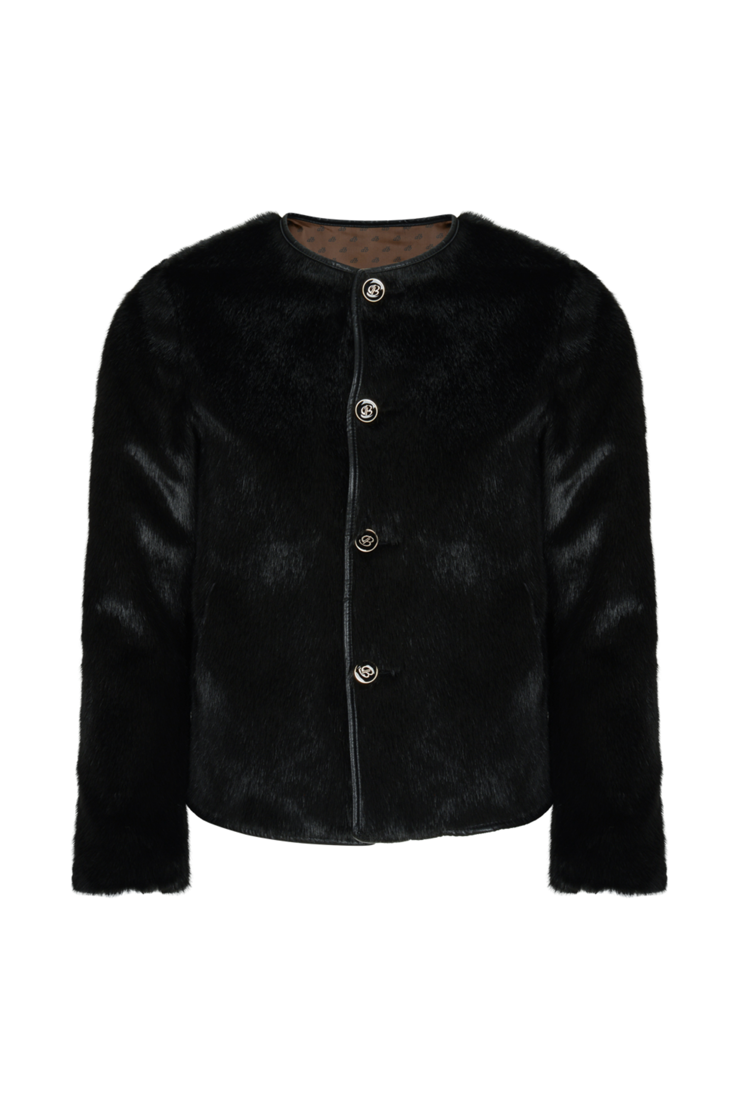 D:BEL블랙 Fancy Fur Jacket