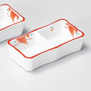 붉은 홍 접시 11×5.8×3㎝   /다용도접시,나눔접시, 일본그릇, 일본직구, 사시미, 이자카야, 오마카세  (9일배송)