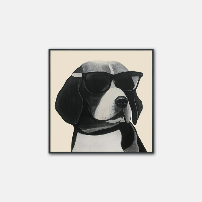 뚜누 김은송 작가  Black Dog Series_Beagle (square) 포스터
