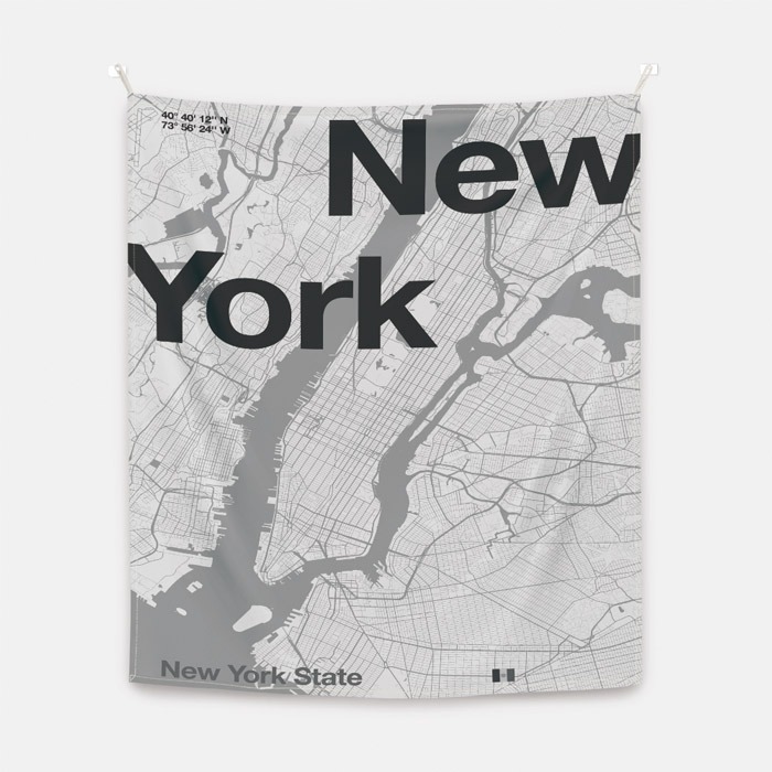 뚜누 플로렌 보다르트 작가 New York Map 패브릭 포스터 대형