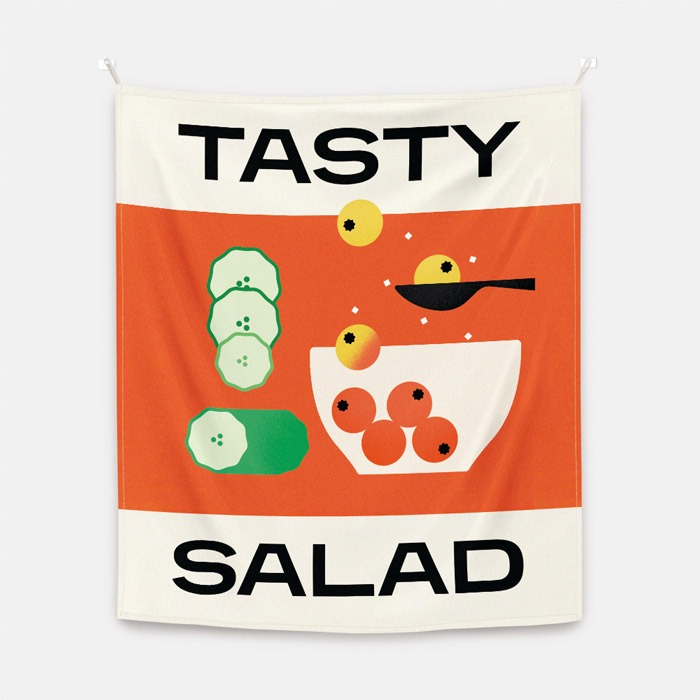 뚜누 김진주 작가 Tasty salad 패브릭 포스터 대형