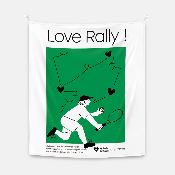 뚜누 김진주 작가 Love rally 패브릭 포스터 대형