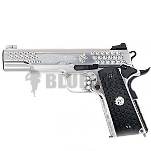 [WE] 실버 크롬 나이트 호크 M1911 가스 핸드건 (#6C)