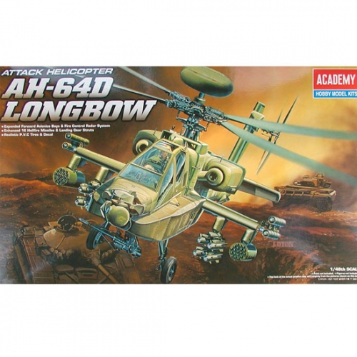 [BAC00062] AH-64D 롱보우 아파치 헬리콥터 1/48 아카데미과학